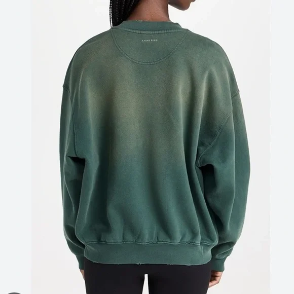 Anine Bing Jaci Sweatshirt in Washed Faded Green - Picture 2 of 6